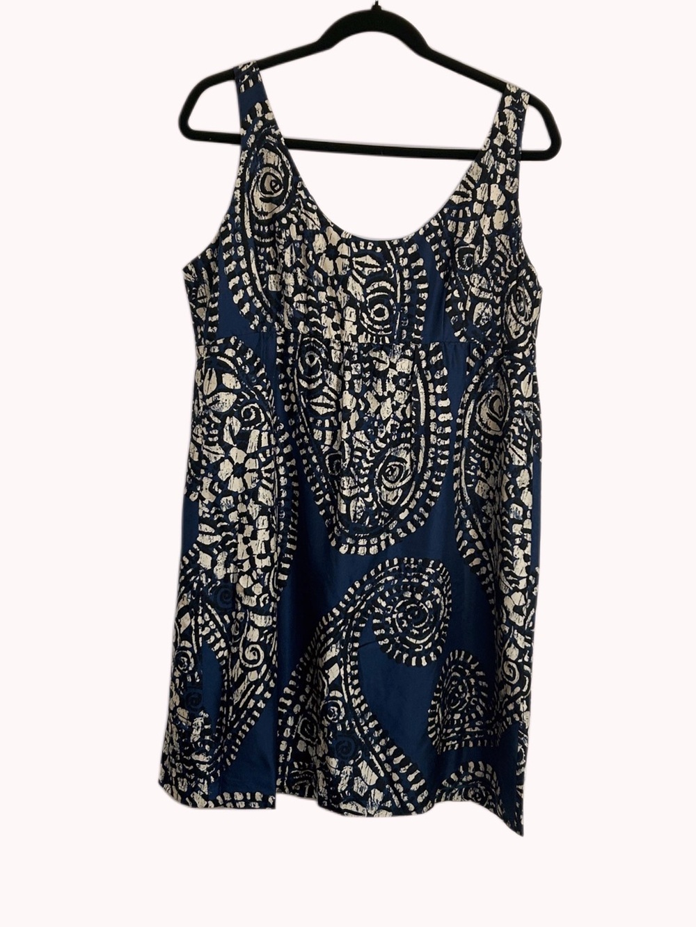 MICHAEL Michael Kors Navy and Cream Paisley-Print Sleeveless Mini Dress 12 P